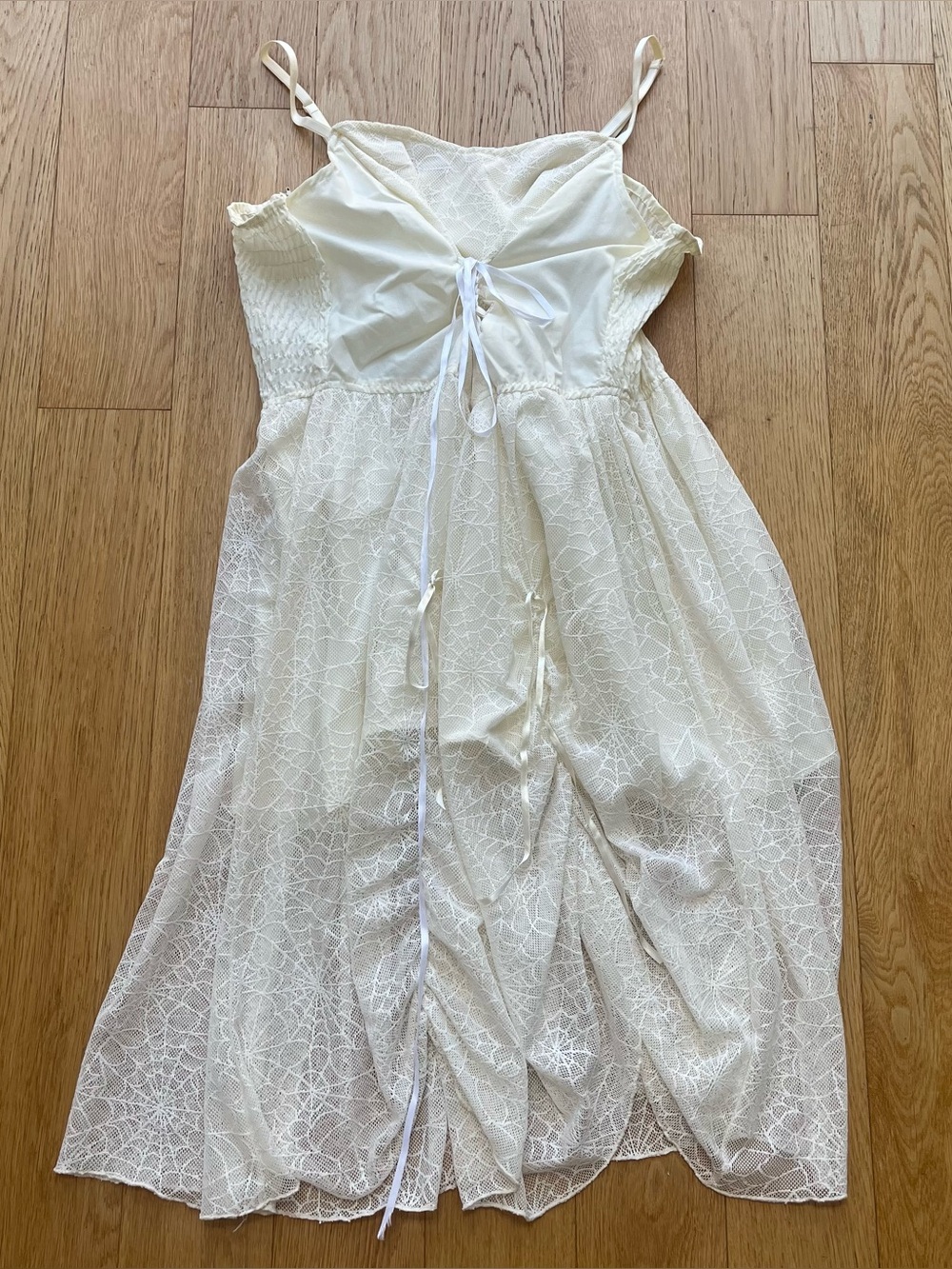 3/$15 SUBTERRANEA Cream Lace Corset Gothic Renaissance Maxi Dress